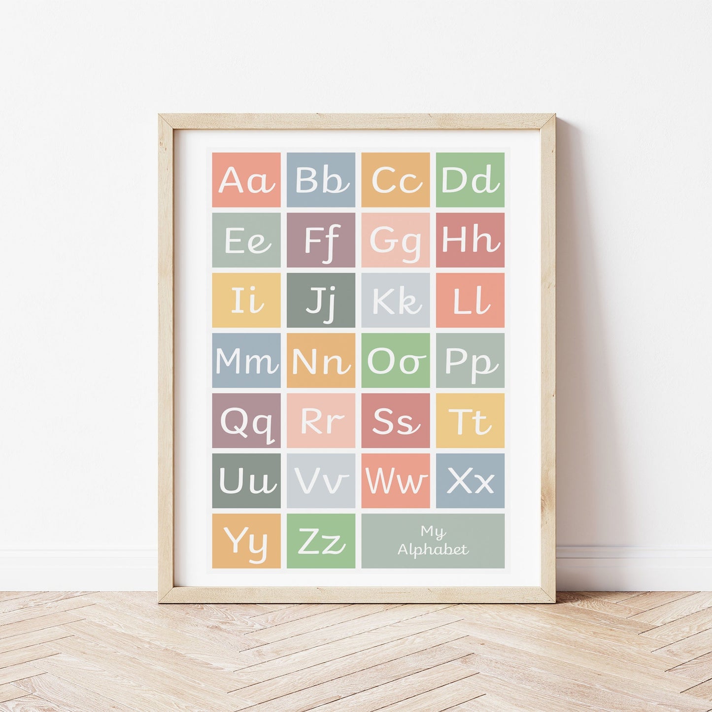 The Little Jones Handwriting Alphabet Print - Muted