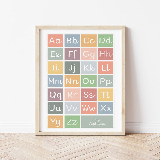 The Little Jones Handwriting Alphabet Print - Muted