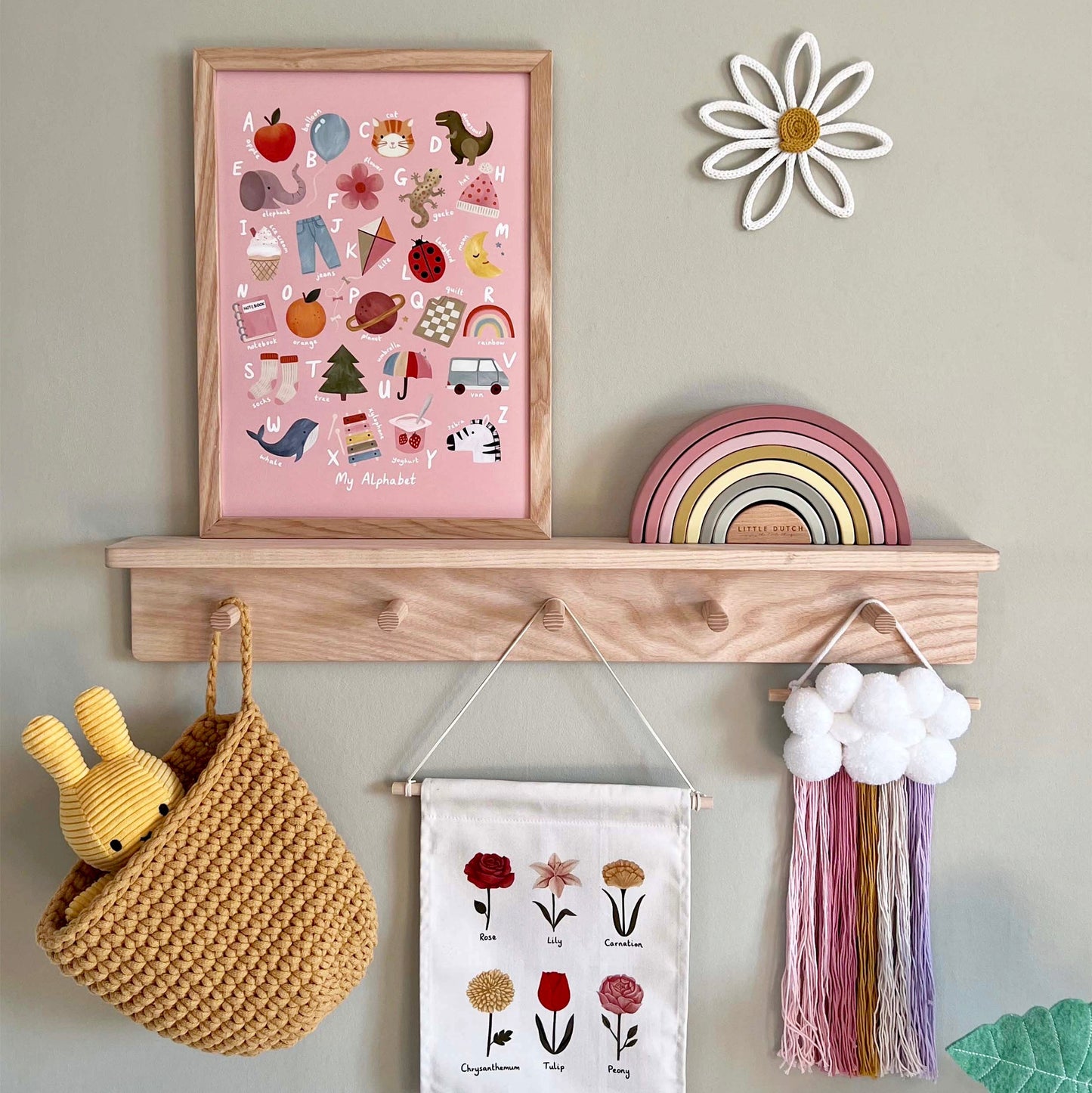 Kid of the Village My Alphabet Art Print - Pink