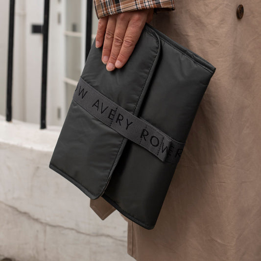 Avery Row Recycled Nylon Travel Baby Changing Mat - Soft Black