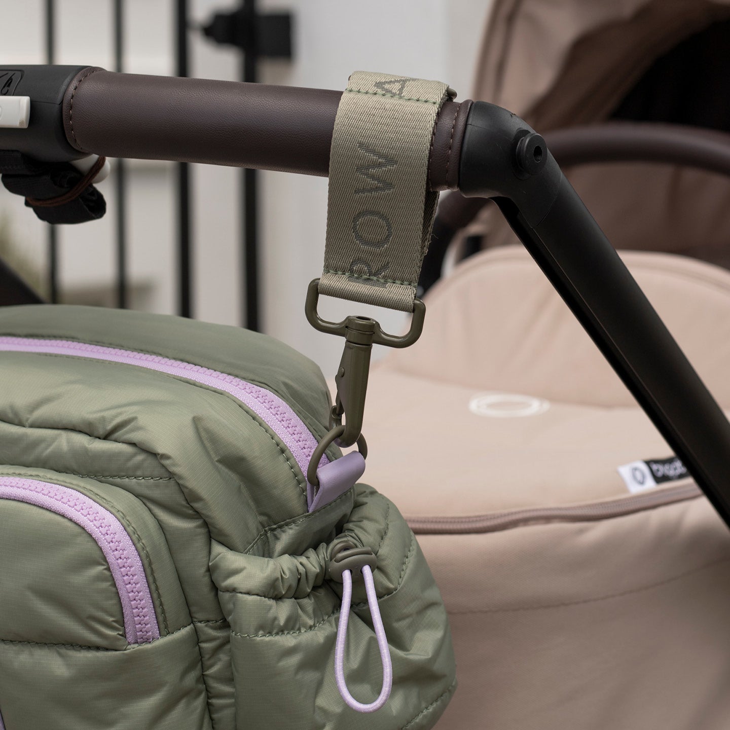 Avery Row Logo Pram Bag Clips - Olive