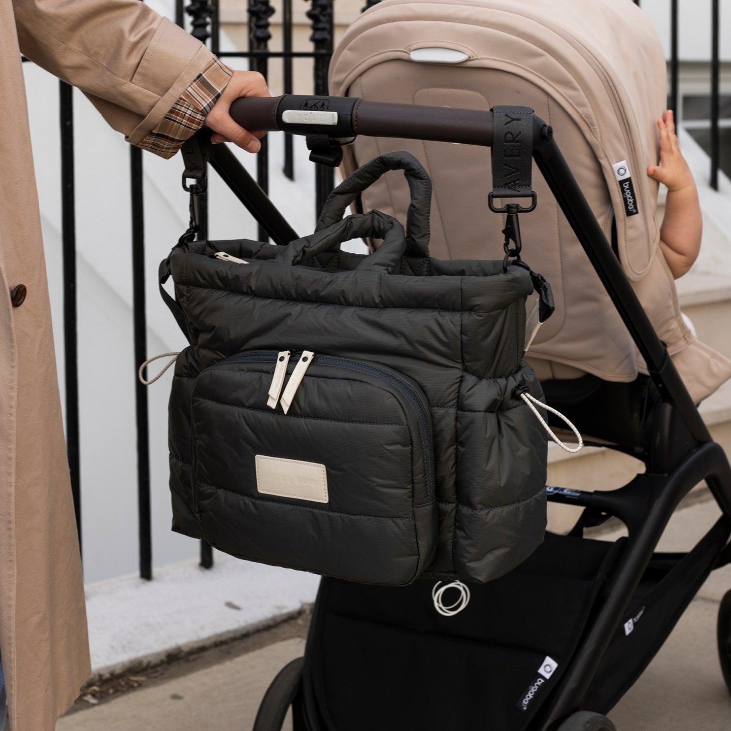 Avery Row Baby Changing Tote Bag - Soft Black