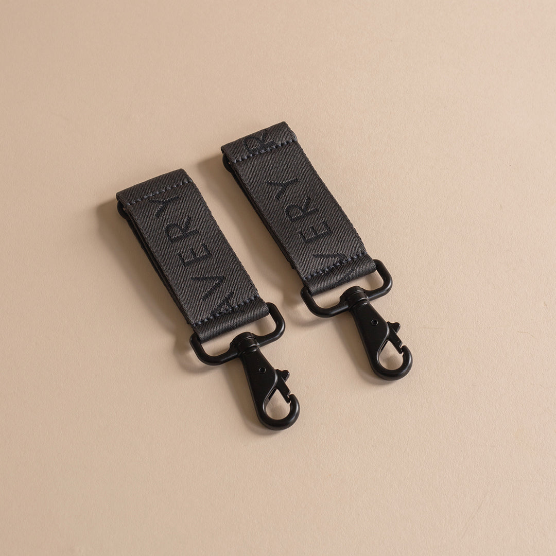 Avery Row Logo Pram Bag Clips - Soft Black