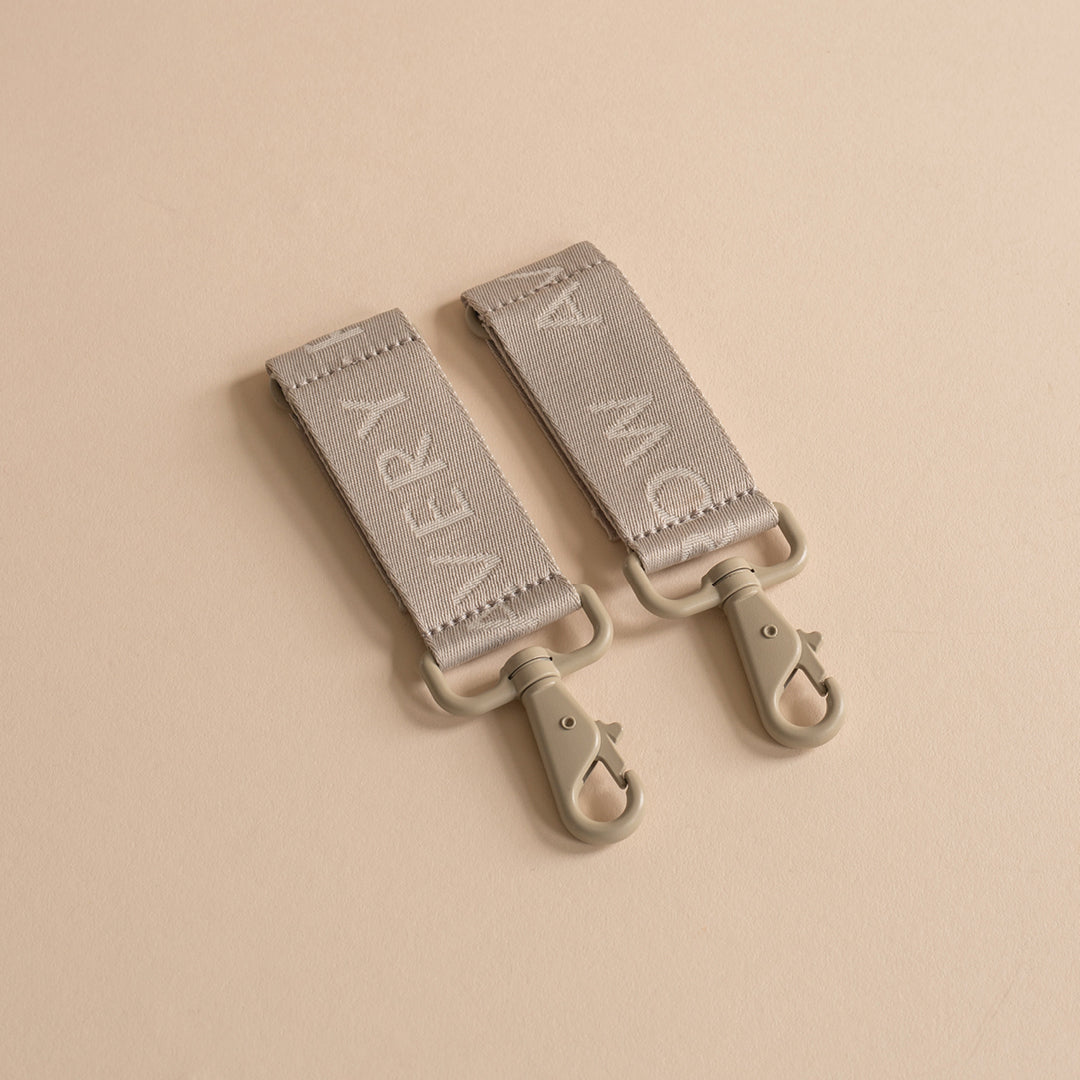 Avery Row Logo Pram Bag Clips - Oyster