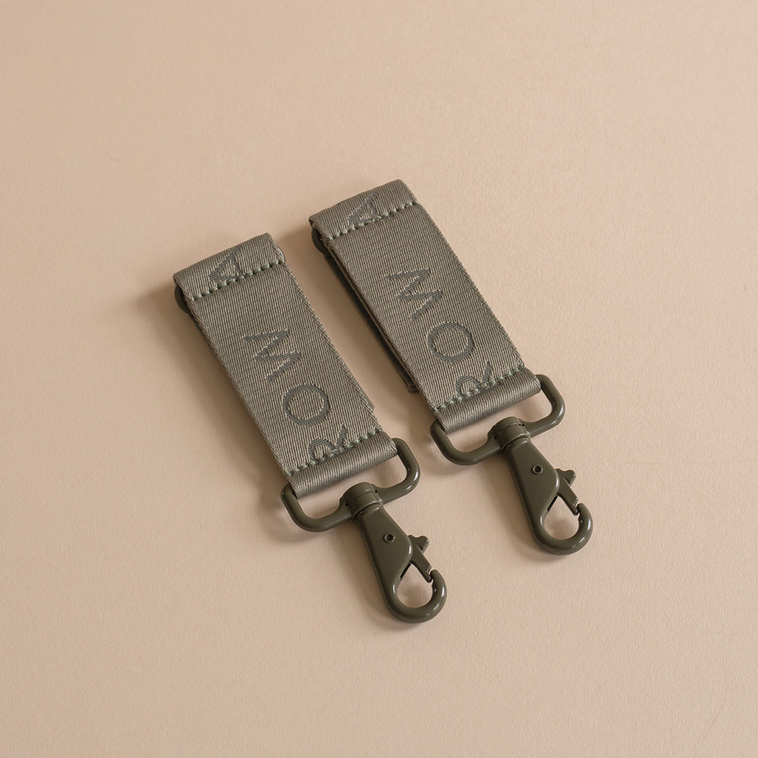 Avery Row Logo Pram Bag Clips - Olive