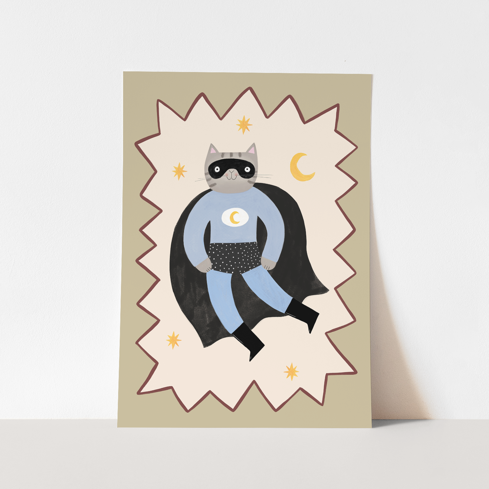 Kid of the Village Night Paw Superhero Art Print