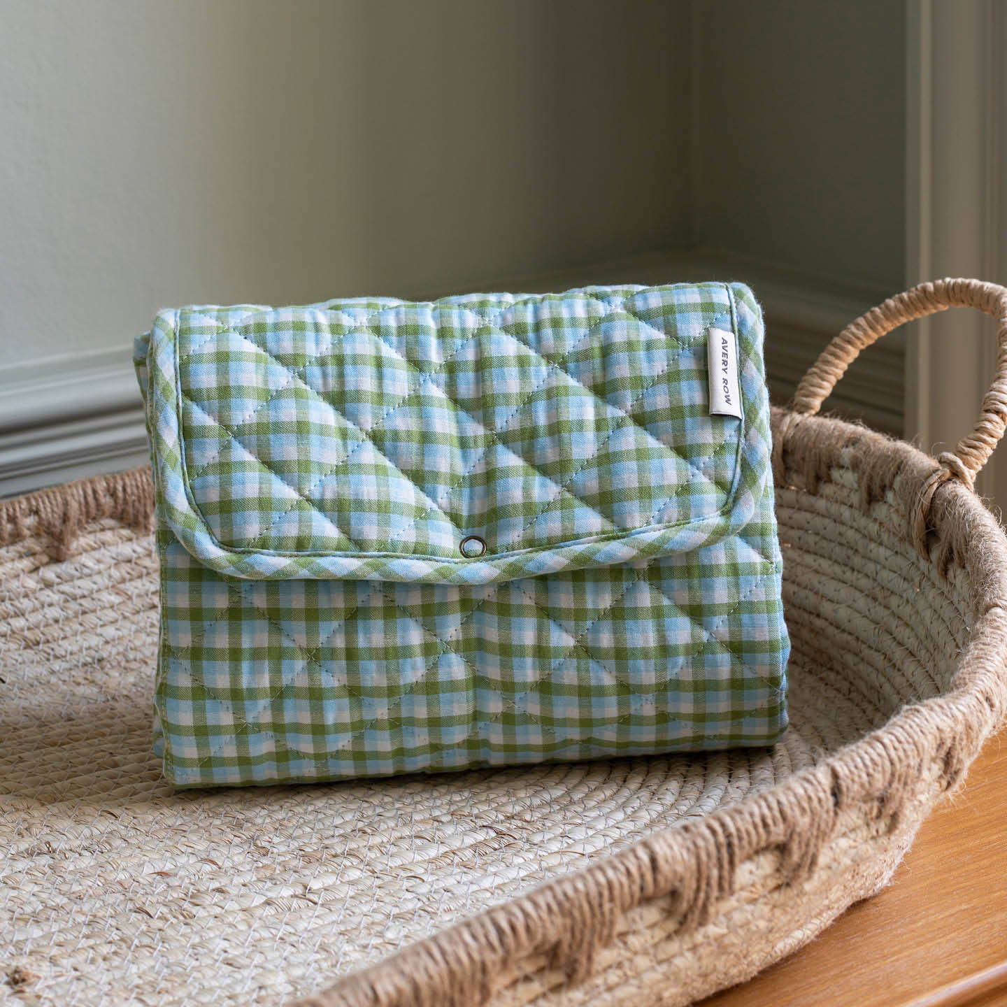 Avery Row Travel Baby Changing Mat - Greenhouse Gingham