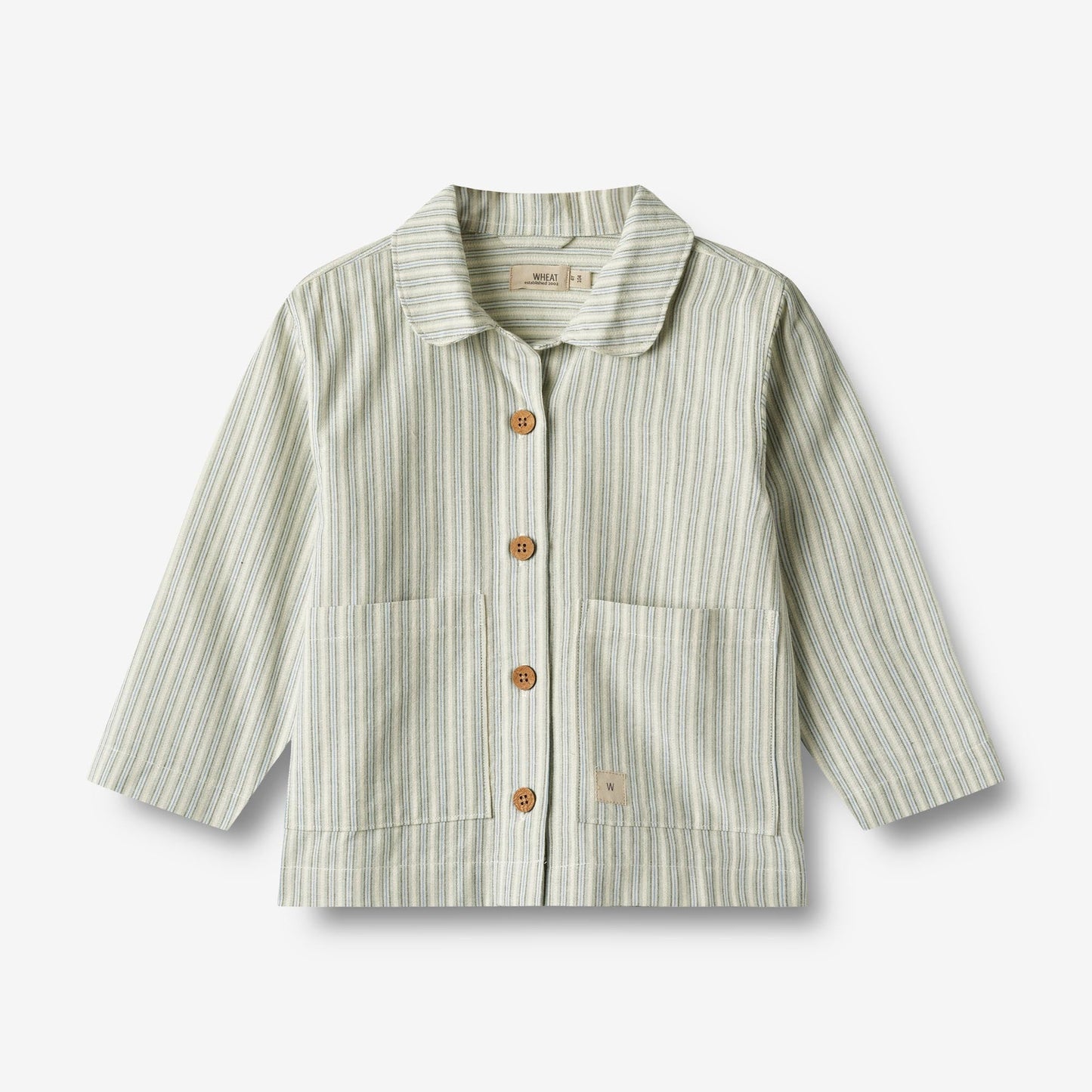 Wheat 'Ghita' Children's Overshirt - Aqua Stripe