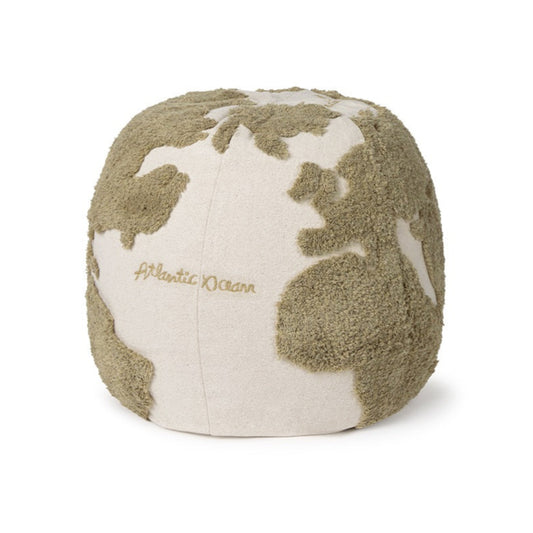 Lorena Canals Pouf - Rugcycled - World Map