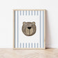 The Little Jones Bear Print - Pale Blue Stripes