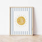 The Little Jones Sunshine Print - Pale Blue Stripes