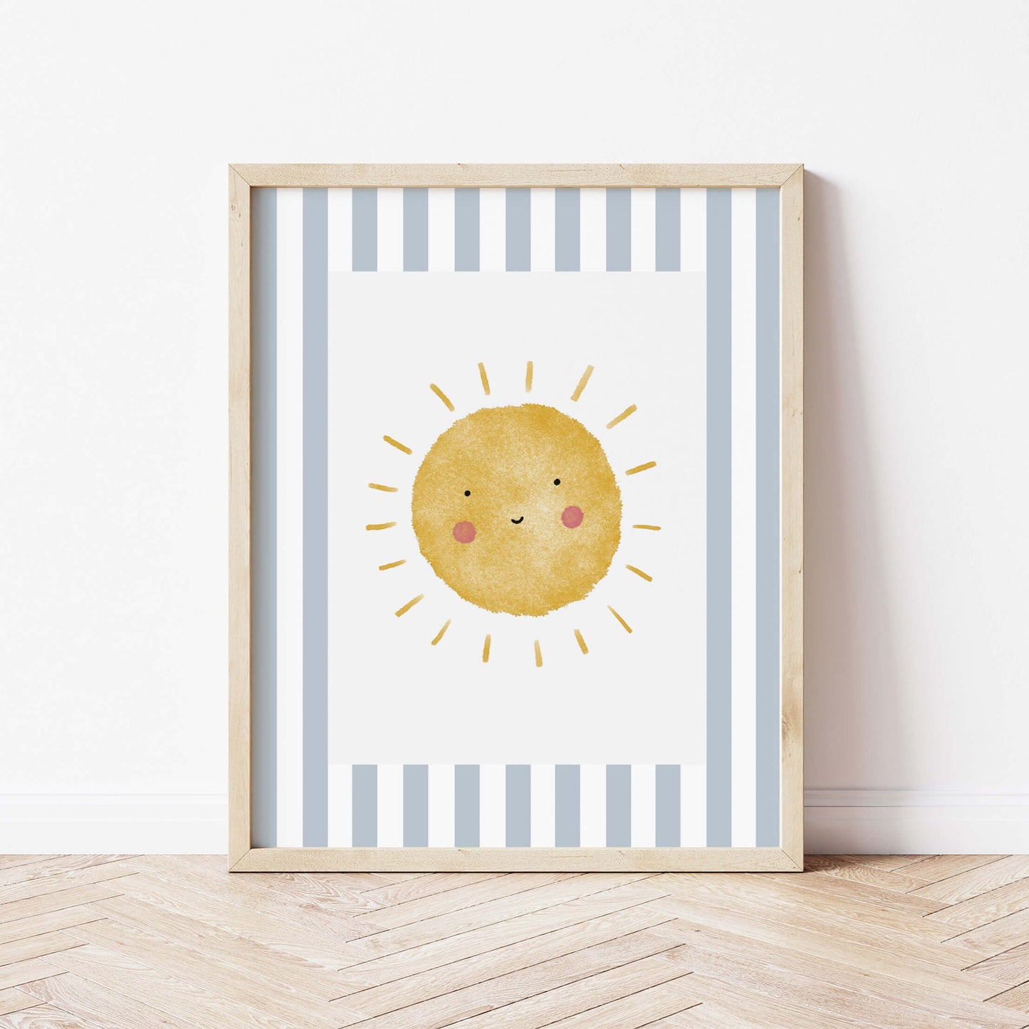 The Little Jones Sunshine Print - Pale Blue Stripes