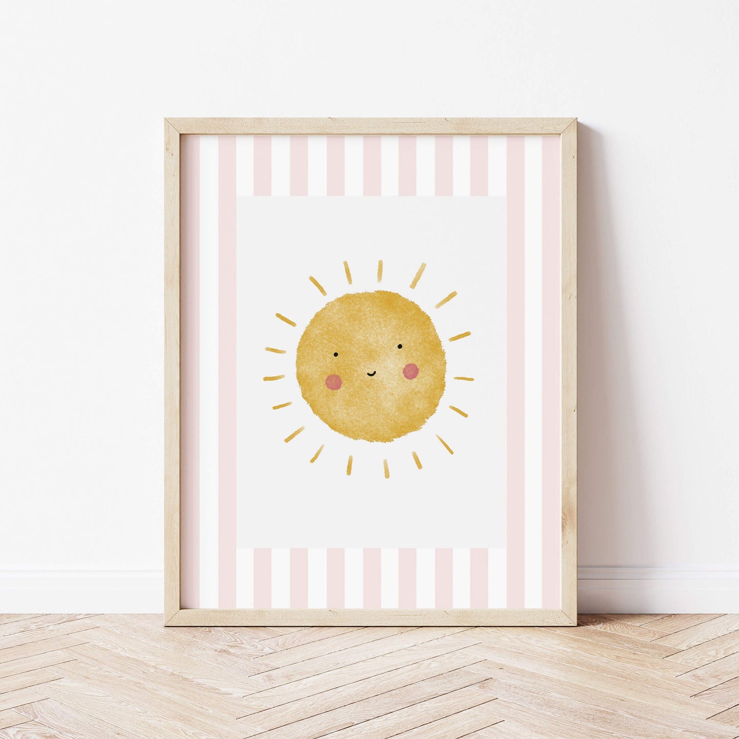 The Little Jones Sunshine Print - Pale Pink Stripes