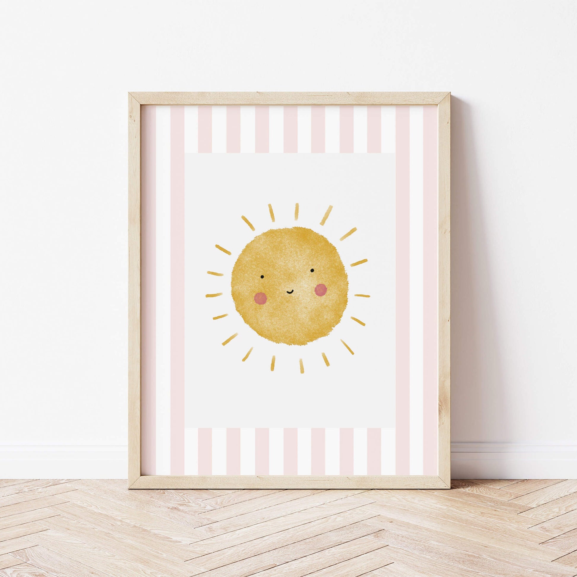 The Little Jones Sunshine Print - Pale Pink Stripes