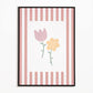 The Little Jones Flowers Print - Pale Red Stripes