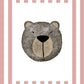 The Little Jones Bear Print - Pale Red Stripes