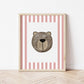 The Little Jones Bear Print - Pale Red Stripes
