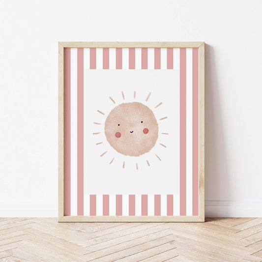 The Little Jones Boho Sunshine Print - Pale Red Stripes