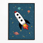The Little Jones Space Rocket Print - Blue