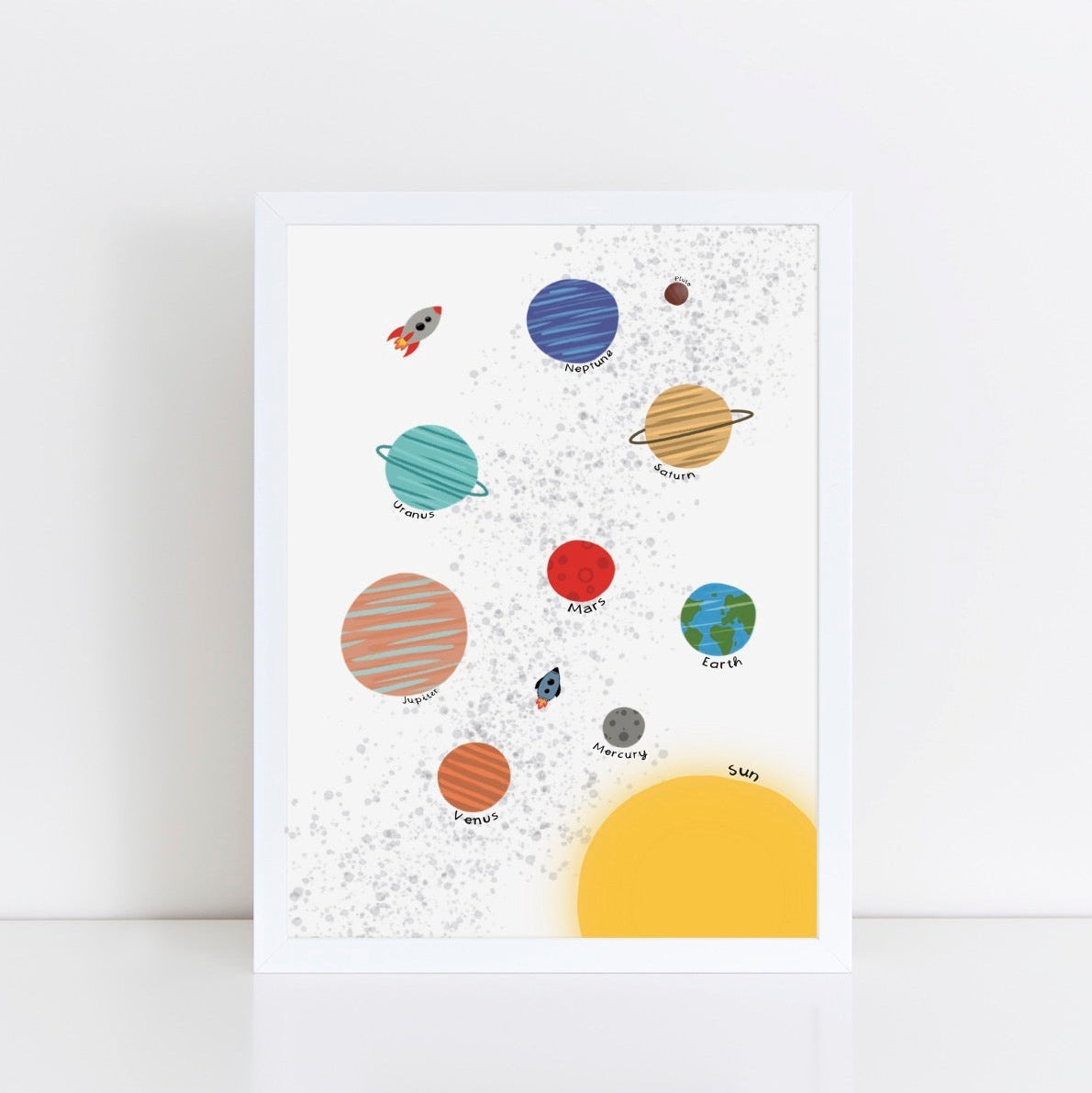 The Little Jones Planets Print - White