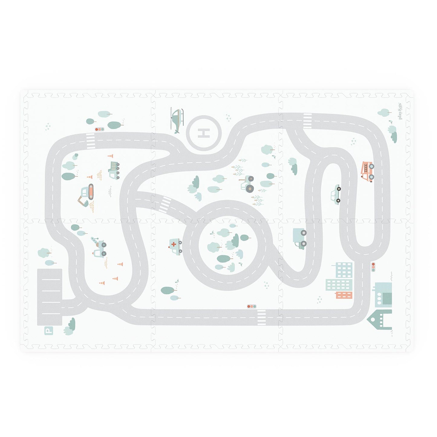 Play & Go Tiloo Foam Puzzle Tile Playmat - Roadmap