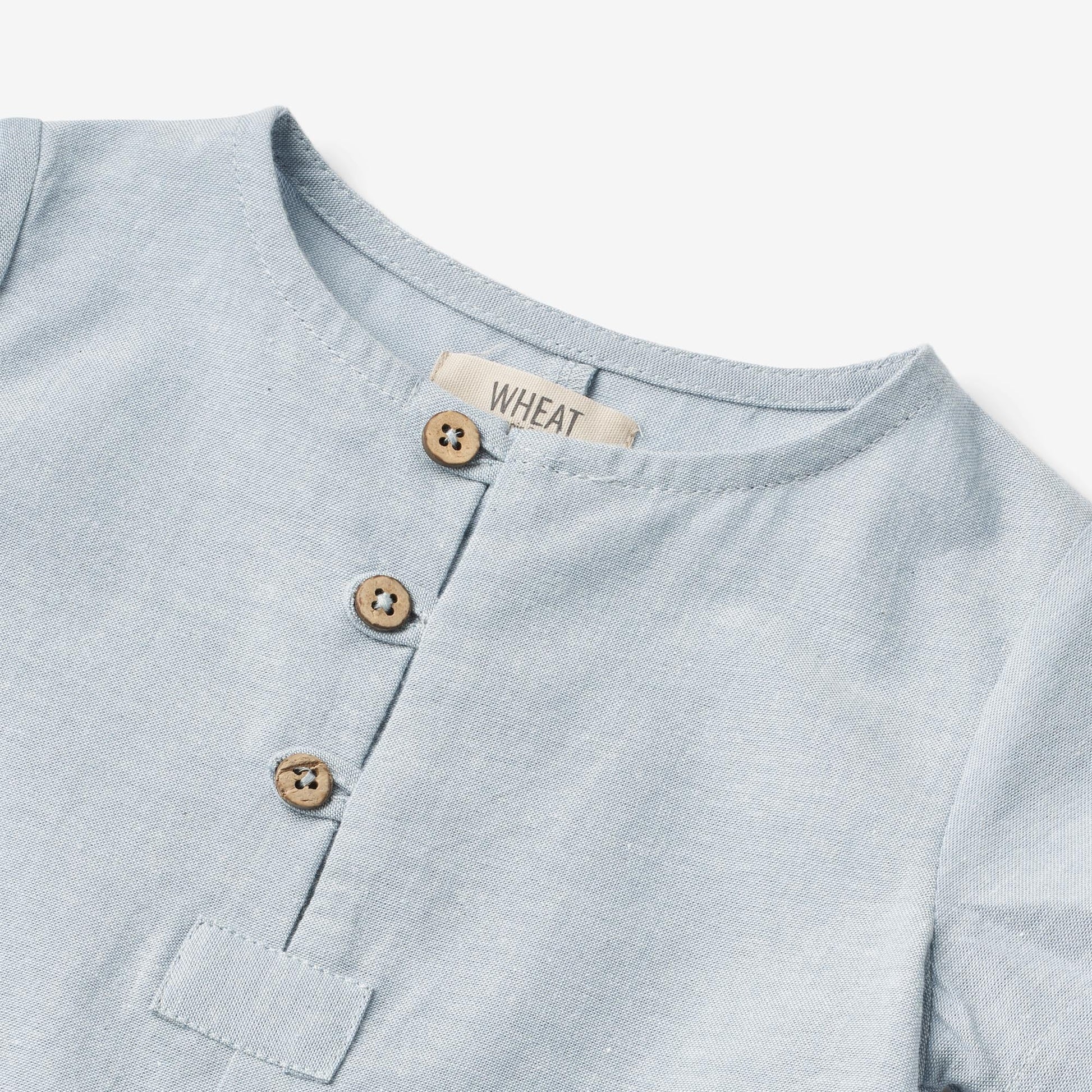 Wheat 'Niller' Baby Playsuit - Blue Waves