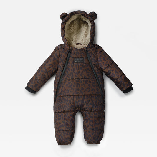 Finnsøn ANDERS Eco Snowsuit - Chocolate Leopard (Footless)