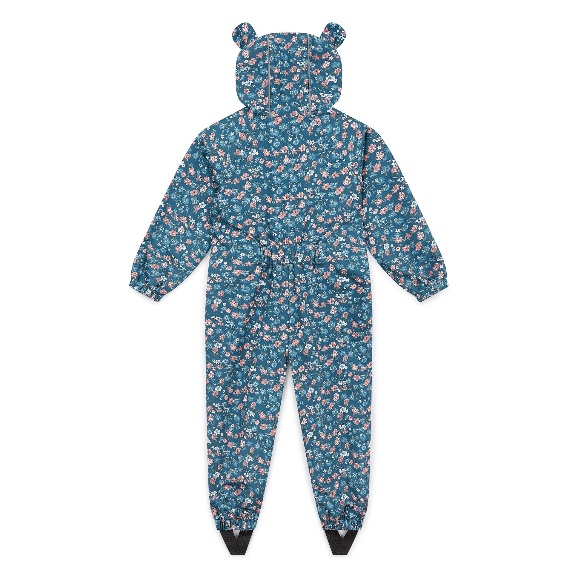 Toastie Kids Waterproof Packable Puddlesuit - Floral Blue/Rose Garden