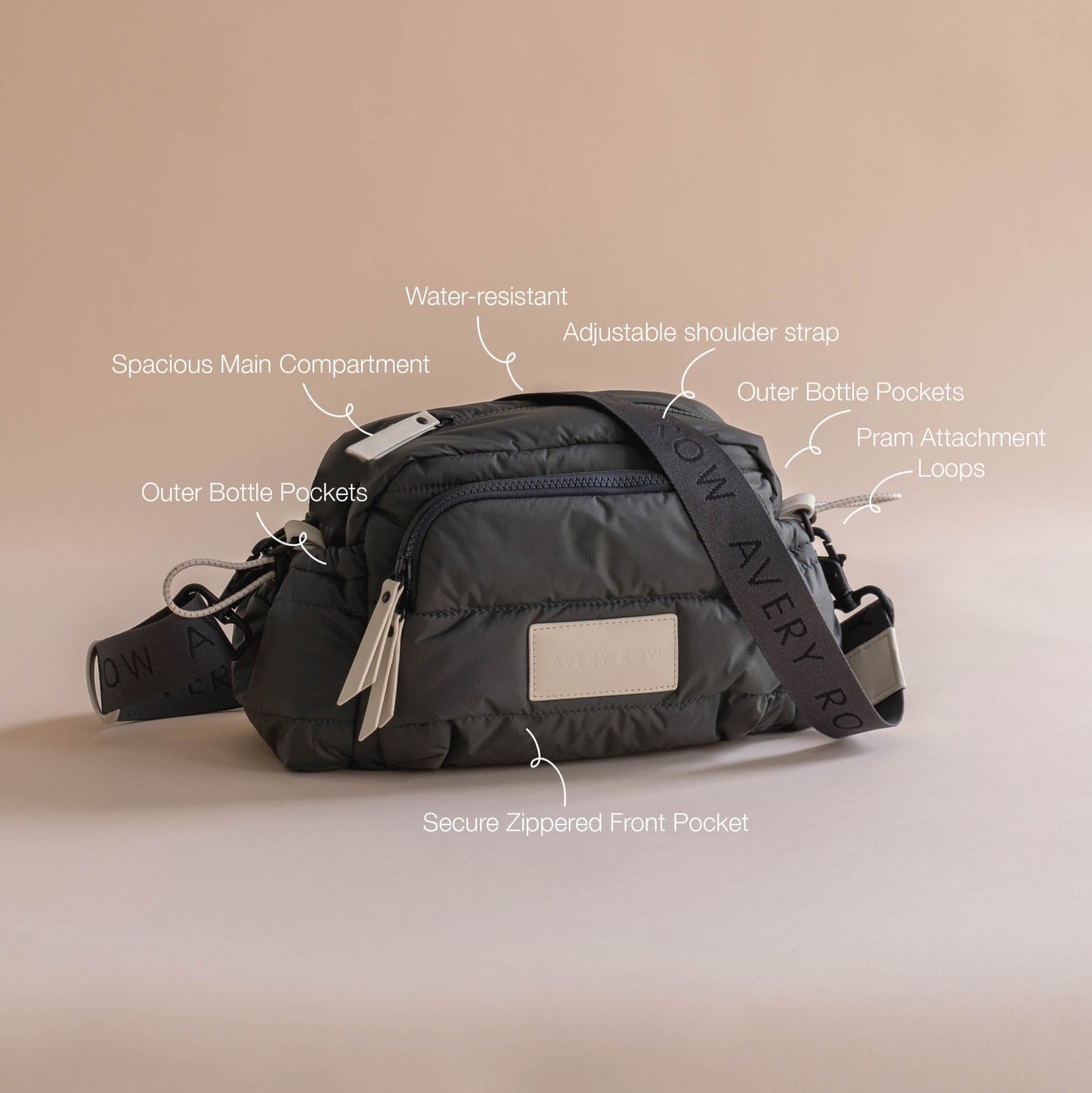 Avery Row Pram Organiser Bag - Soft Black