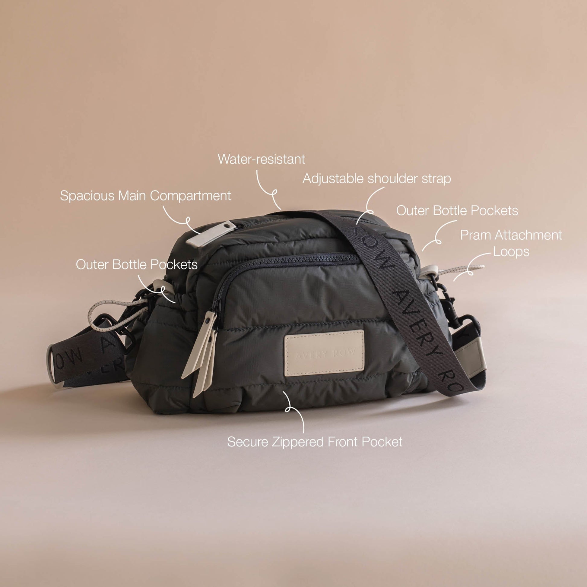 Avery Row Pram Organiser Bag - Soft Black