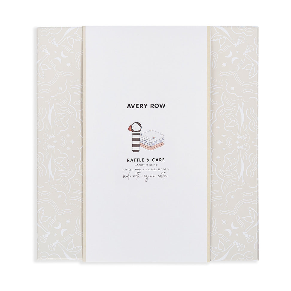 Avery Row Rattle & Care New Baby Gift Set - Coastline