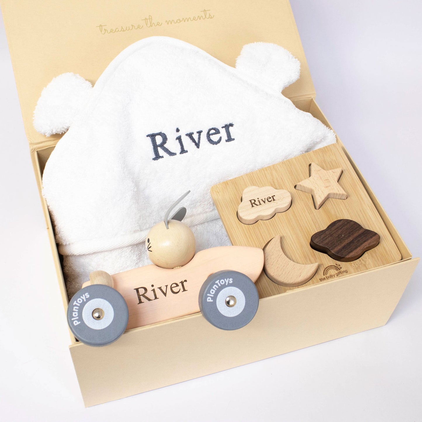 Racing Bunny Playtime Personalised Baby Gift Set by The Baby Gifting Co.