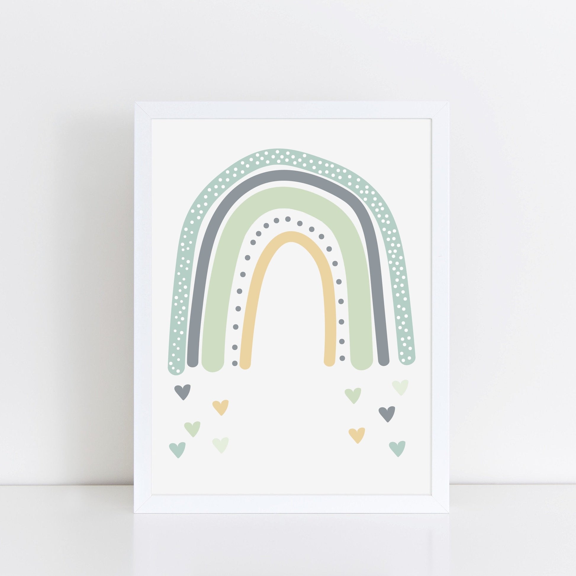The Little Jones Rainbow Love print - greens