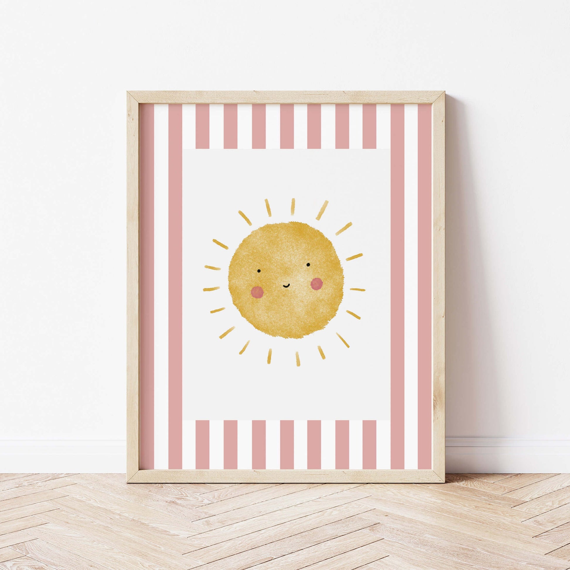 The Little Jones Sunshine Print - Pale Red Stripes