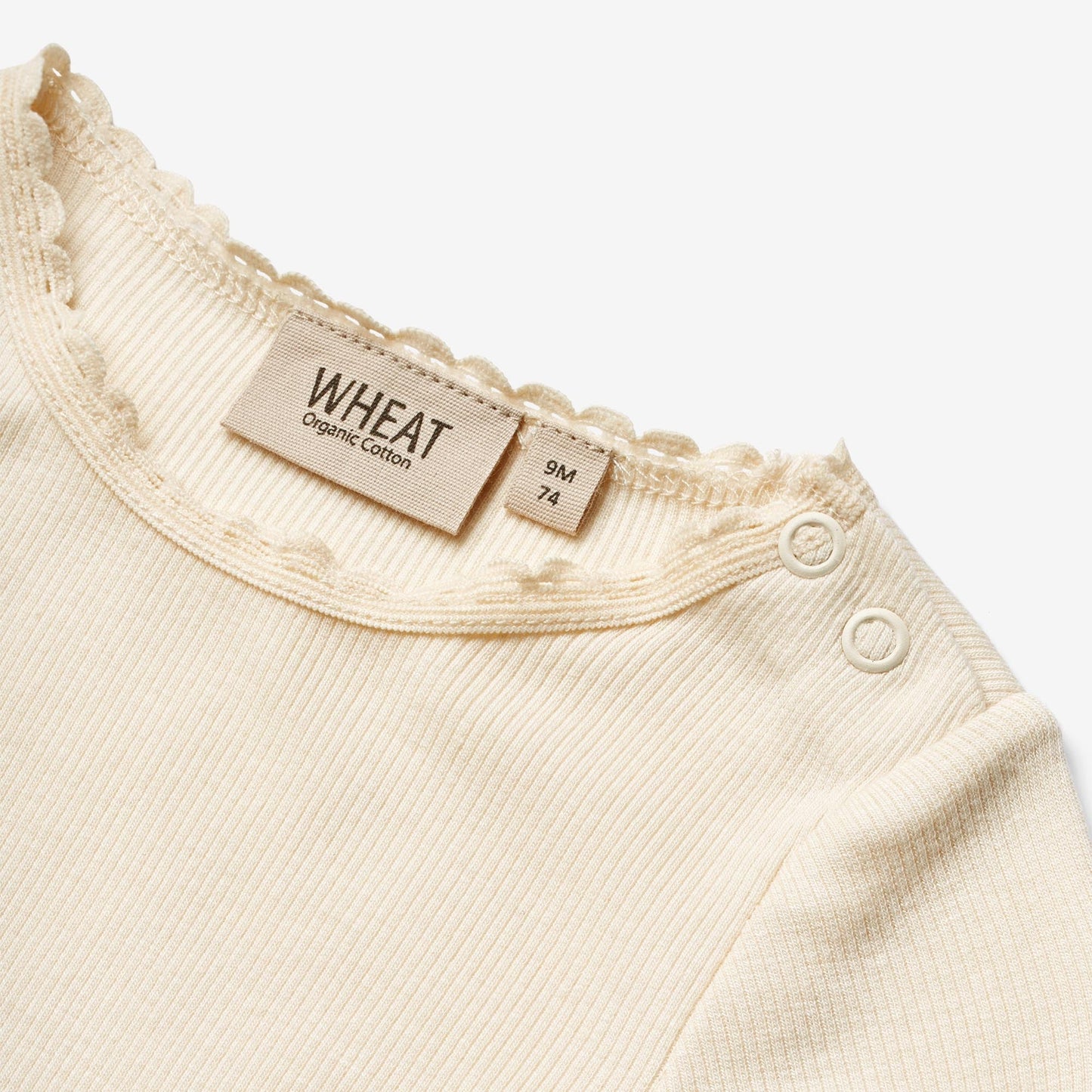 Wheat 'Reese' Baby L/S Rib T-Shirt - Cream