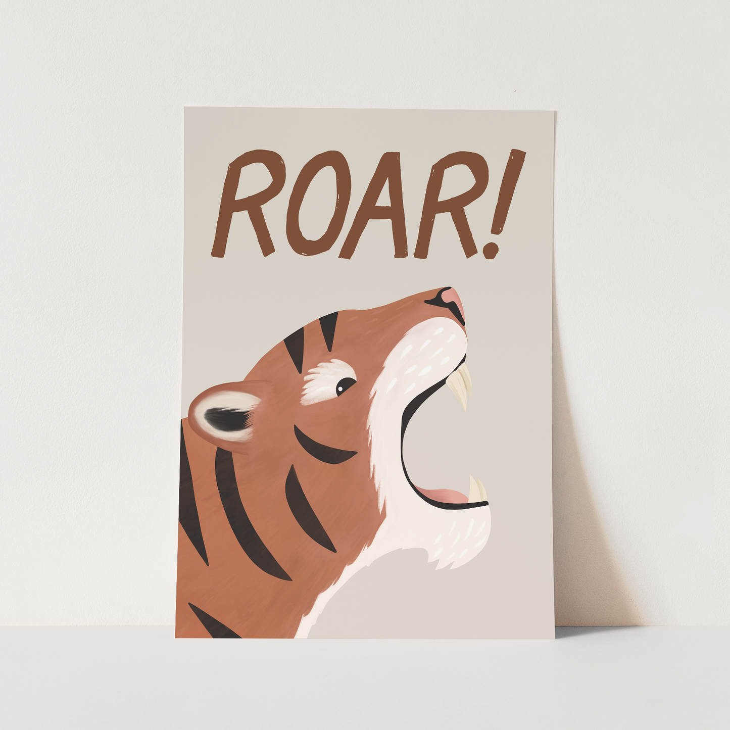 Kid of the Village Roar Tiger Art Print - Stone