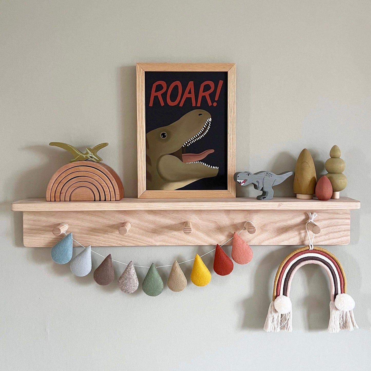 Kid of the Village Roar Dinosaur Art Print - Black