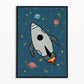 The Little Jones Space Rocket Print - Blue