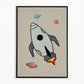 The Little Jones Space Rocket Print - Natural