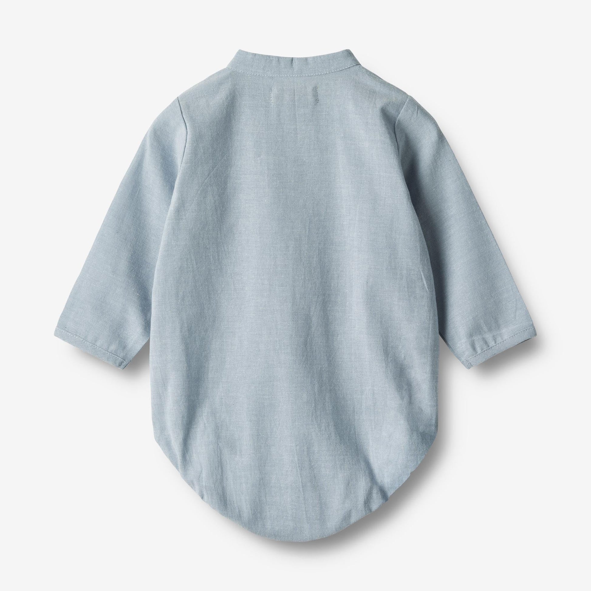 Wheat 'Victor' Baby Romper Shirt - Blue Waves