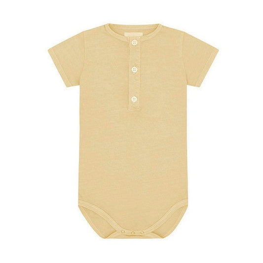 Organic Cotton Henley Baby Bodysuit by Vild House of Little (2 Colours Available)
