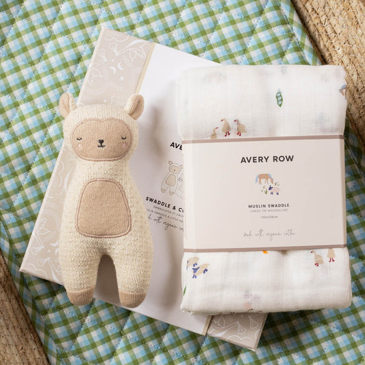 Avery Row Swaddle & Cuddle New Baby Gift Set  - Little Farm