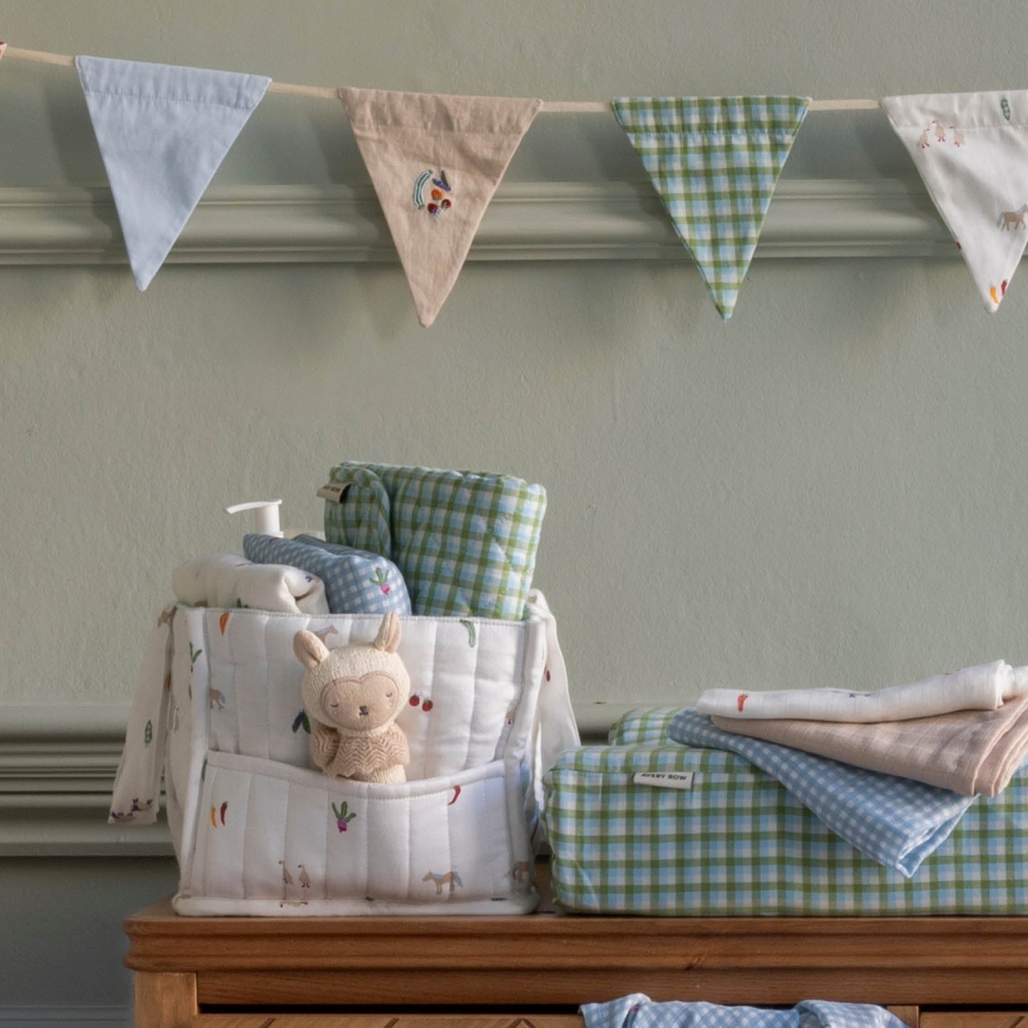 Avery Row Travel Baby Changing Mat - Greenhouse Gingham