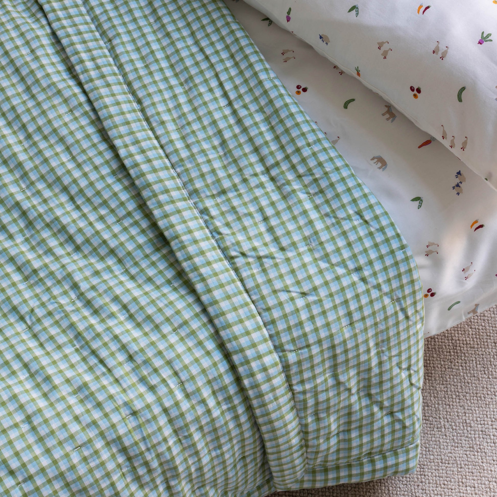 Avery Row Quilted Cotbed Bedspread  - Greenhouse Gingham
