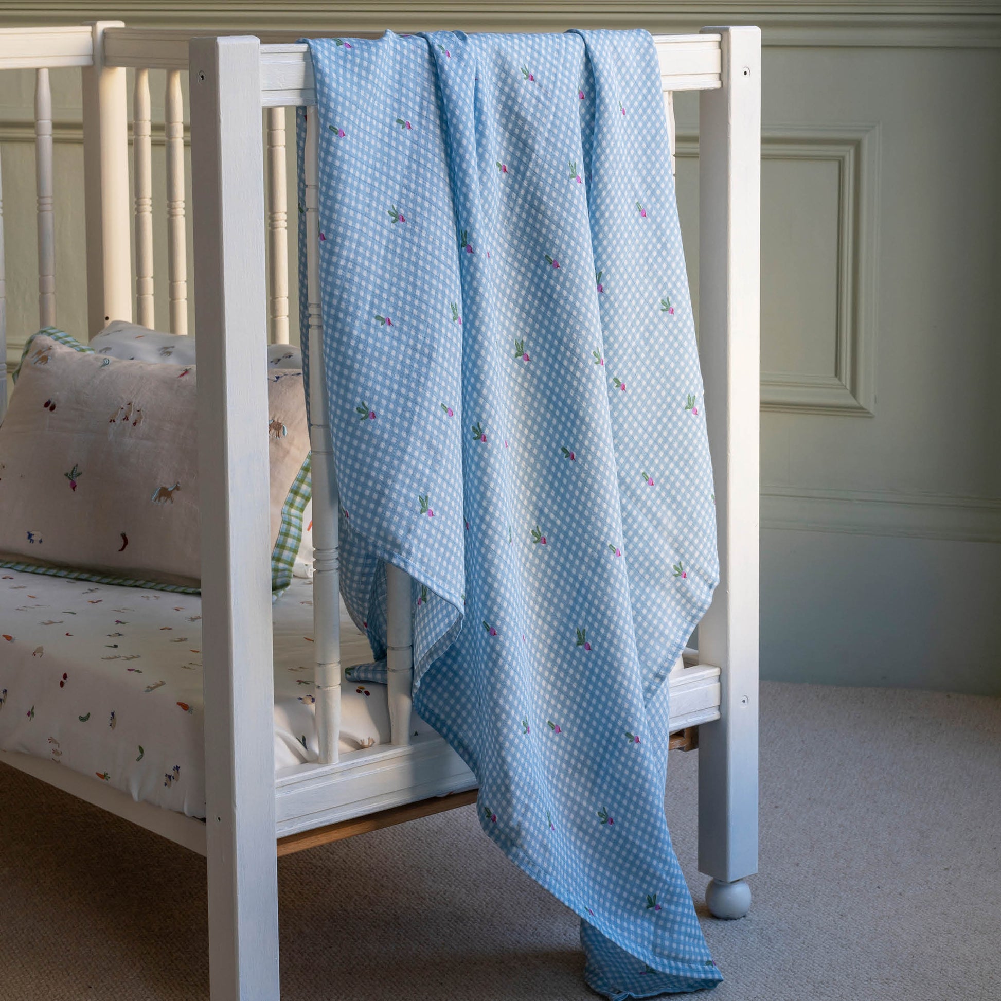 Avery Row Organic Baby Muslin Swaddles - 2 Pk - Little Farm/Radish