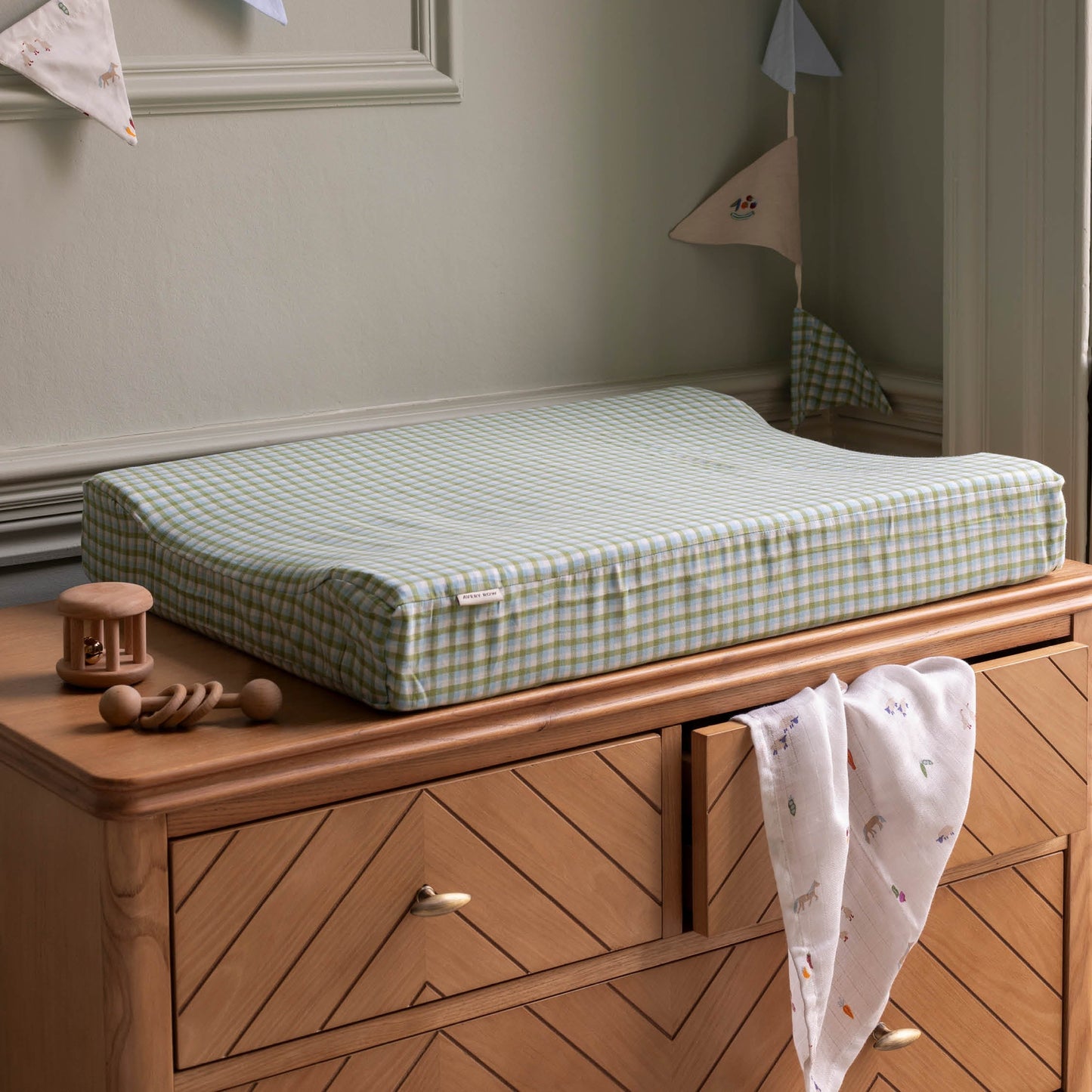 Avery Row Baby Changing Mat - Greenhouse Gingham