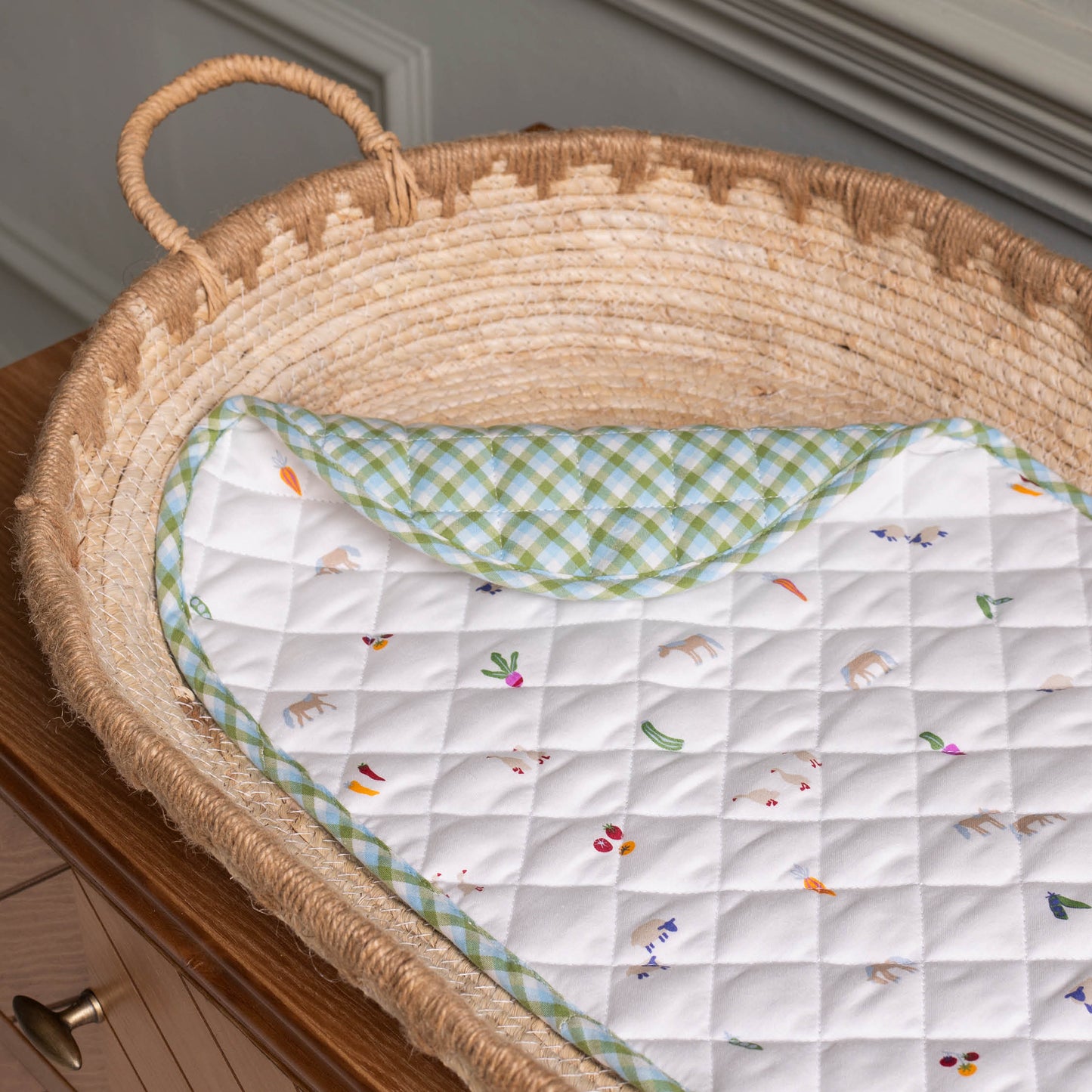 Avery Row Changing Basket Cotton Liner - Little Farm
