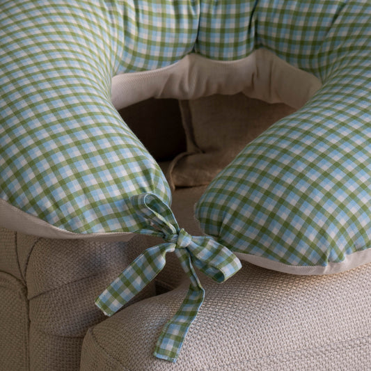 Avery Row Nursing Pillow Cover  - Greenhouse Gingham