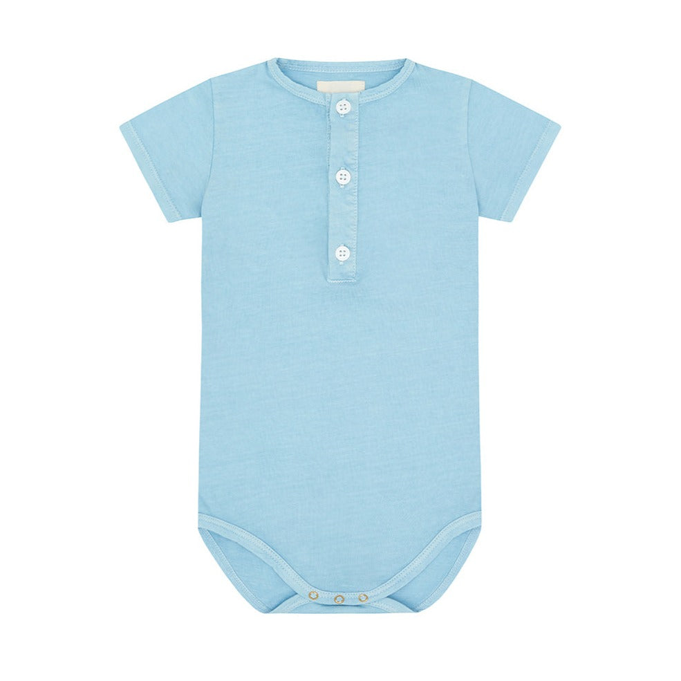 Organic Cotton Henley Baby Bodysuit by Vild House of Little (2 Colours Available)
