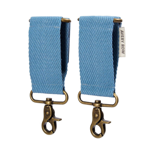 Avery Row Cotton Pram Bag Clips - Denim Blue